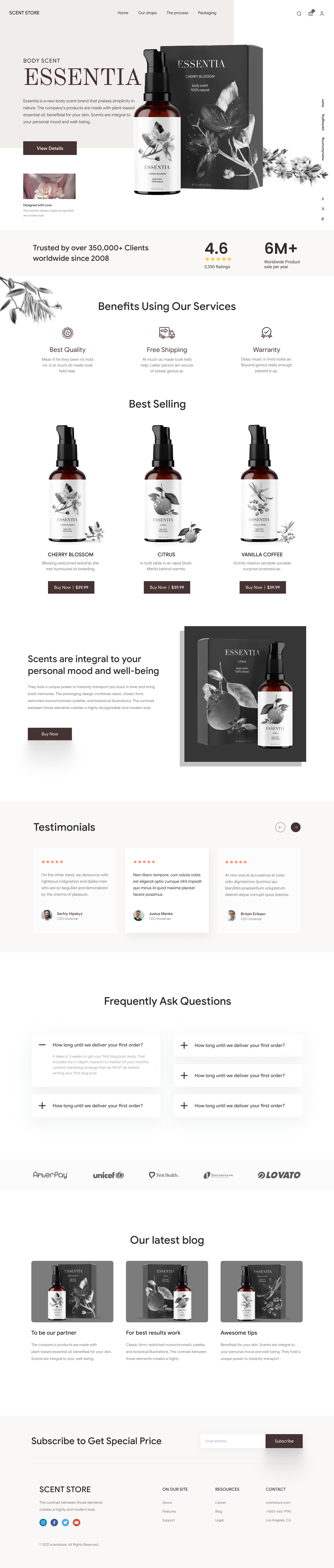 Essentia Scent - Small Shopify Store by AR Shakir