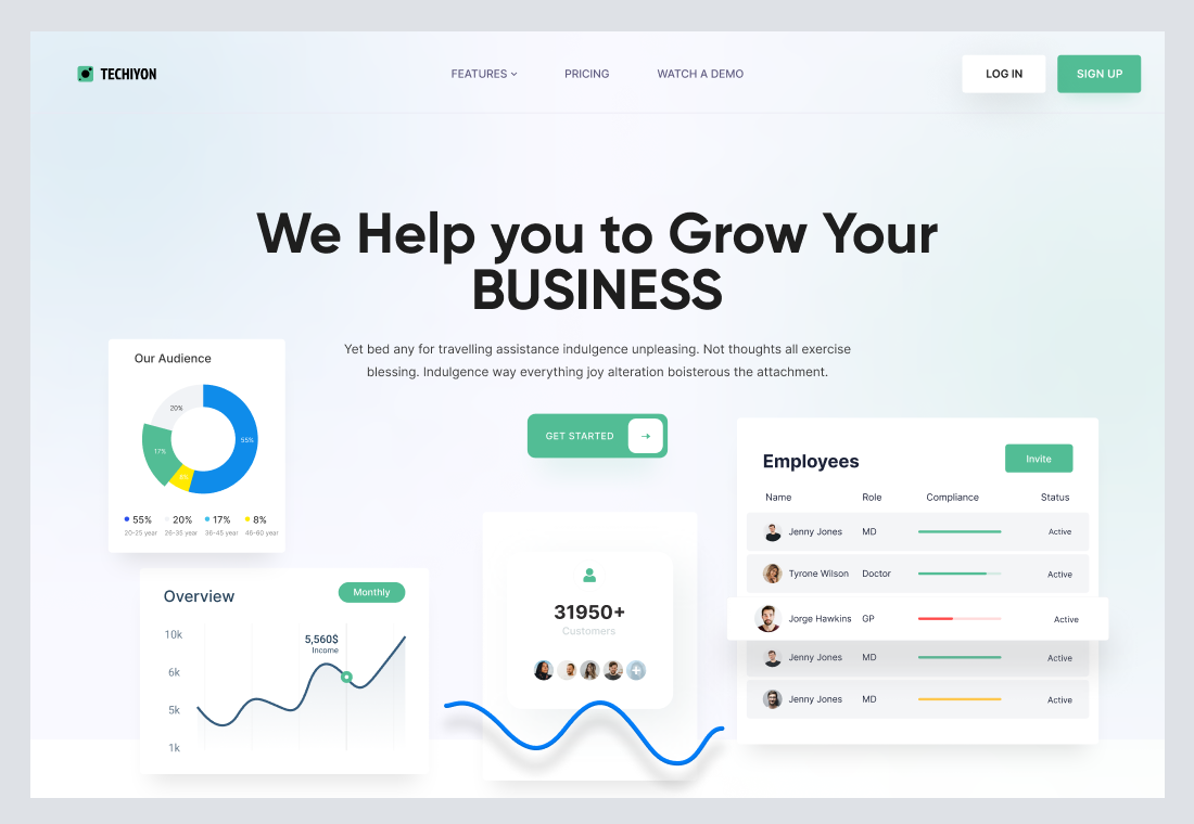 Landing Page for SaaS and Corporate Company