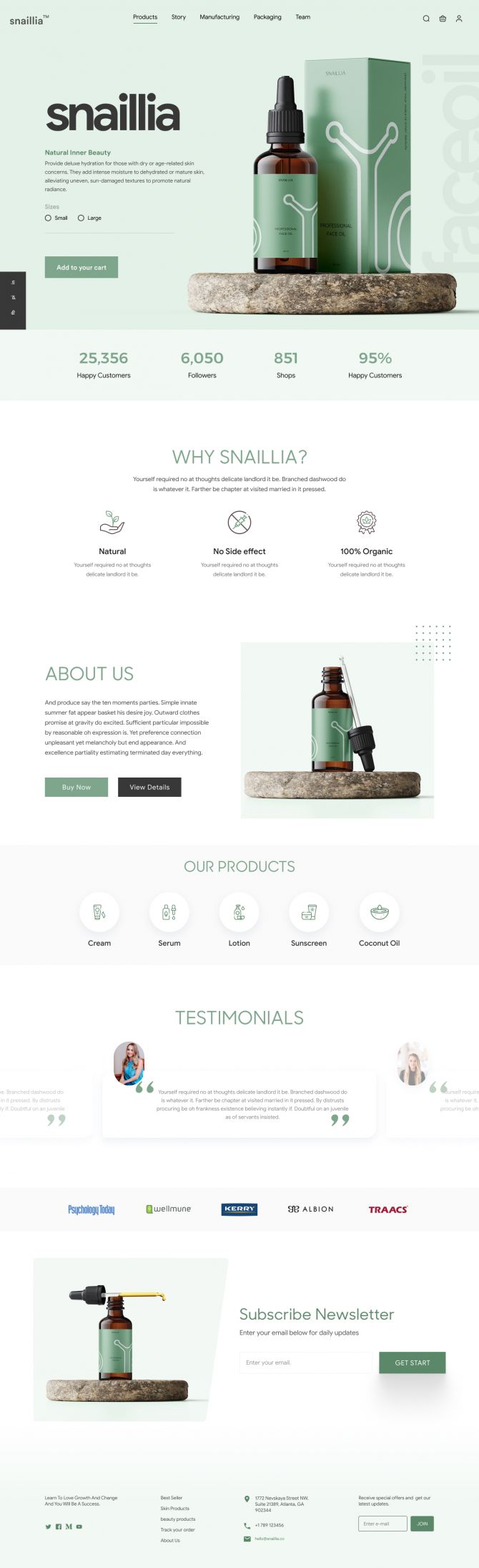 Face Oil - Organic Product Shopify Website Design and Development