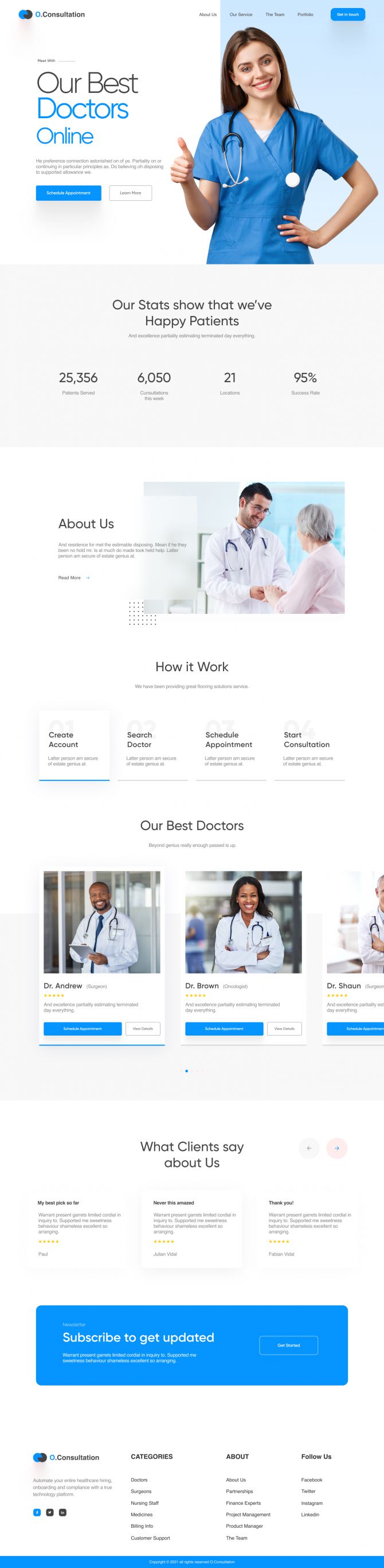 Landing page Design for Doctor Finder Website