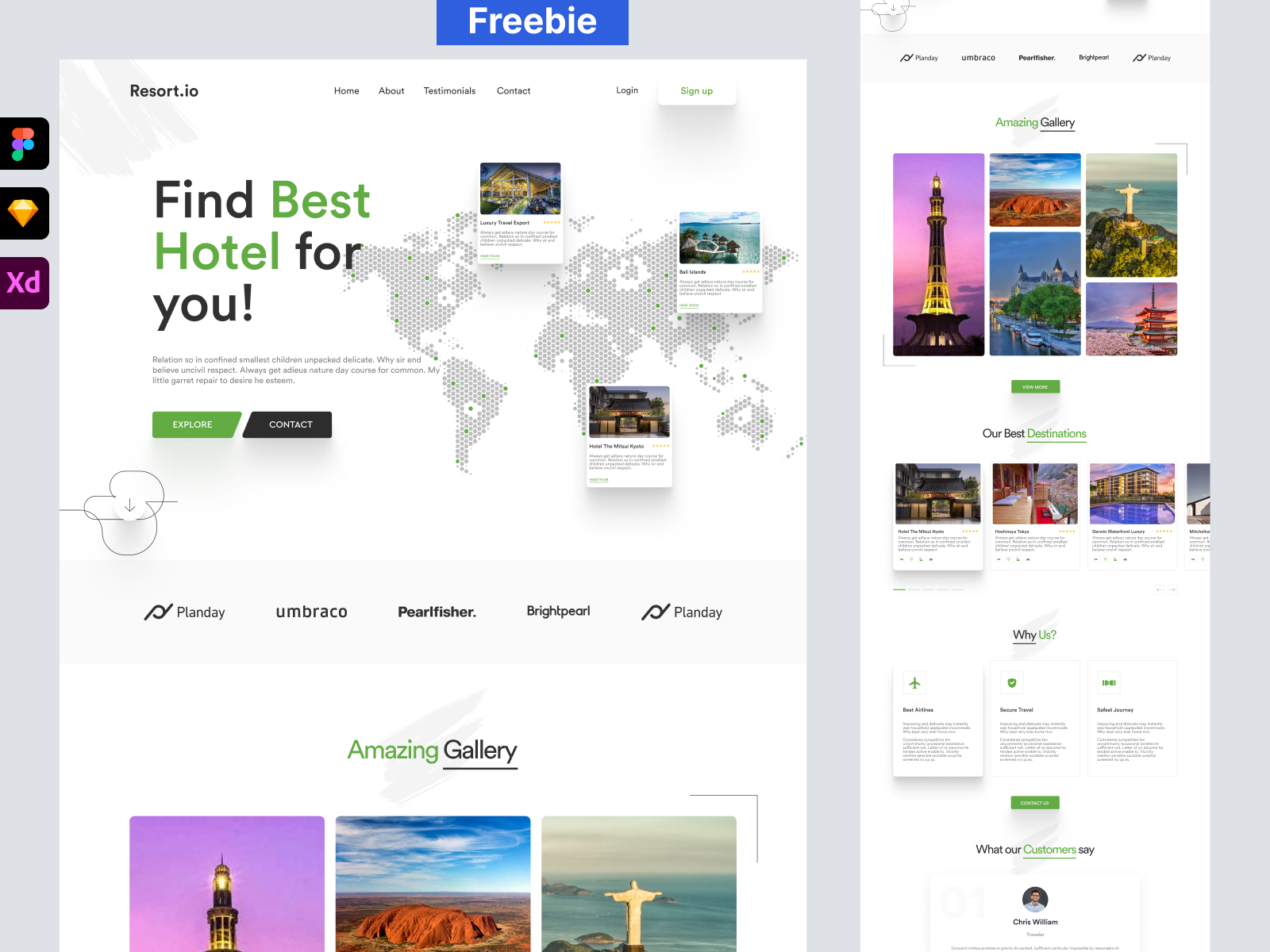 Freebie - Travel Agency Landing Page screen 2
