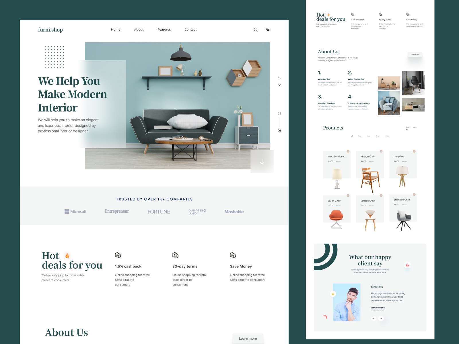 Free Landing page for Figma, Sketch and Adobe XD