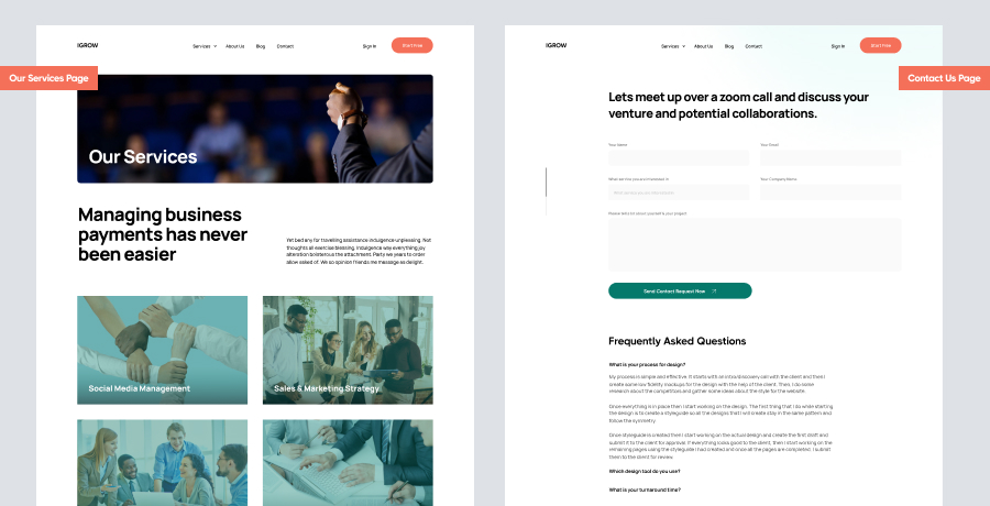 IGrow - Startup, Agency and SaaS Template screen 3