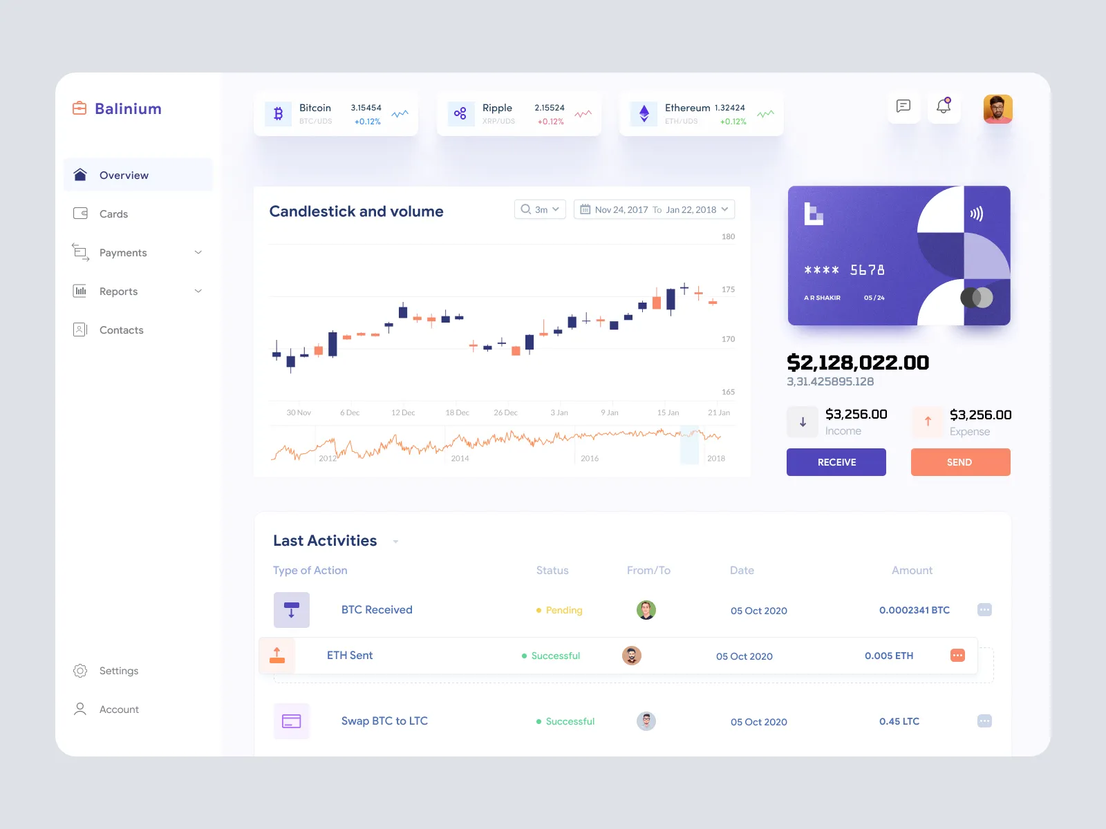 Freelancer Personal Investment Dashboard UI screen 4