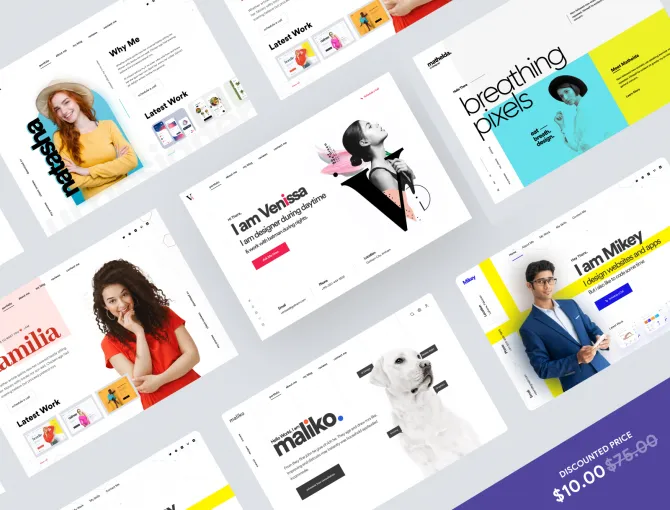 6 Amazing Headers for Freelancer/Agency Website - Adobe XD and Figma Resources
