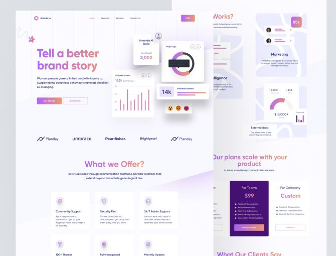 Freebie- Landing Page Design Concept for Growth Agency Screen 1
