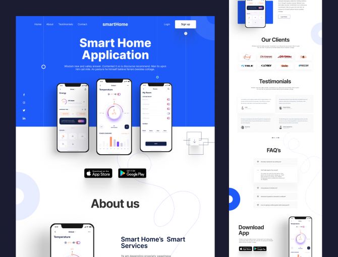 Freebie - Mobile app landing page - Adobe XD and Figma Resources