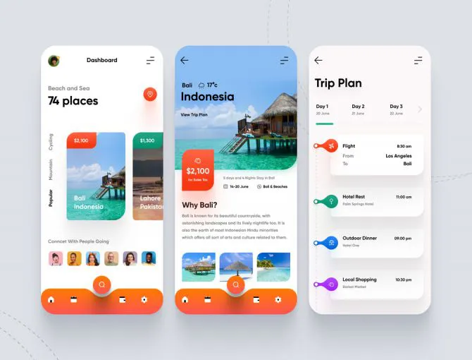 Travel Agency Mobile App UI - Adobe XD and Figma Resources