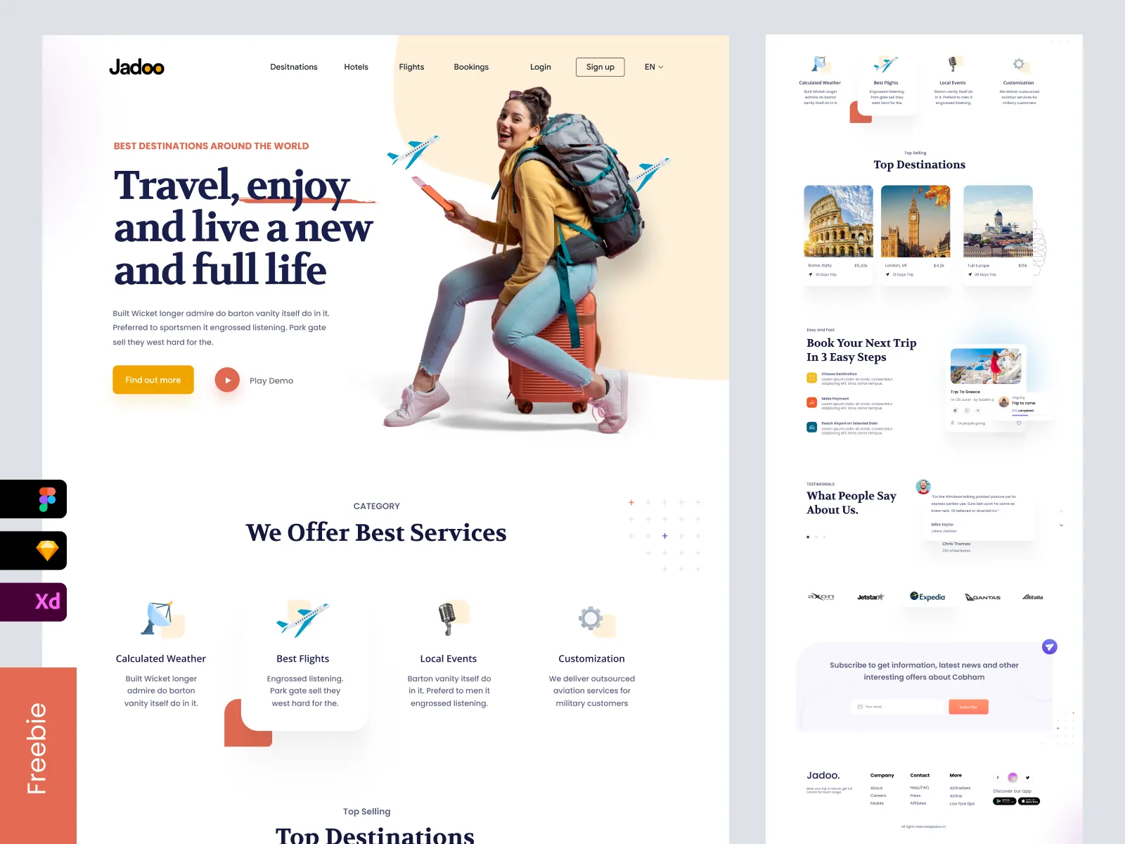 Travel Agency Landing Page - Freebie
