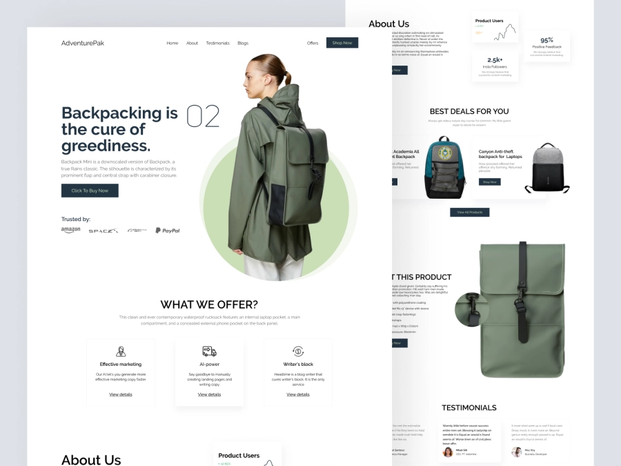 Download AdventurePak - Shopify Backpack Store Landing Page